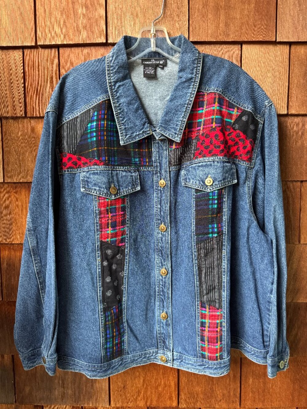 Vintage Carol Little Patchwork Denim Jacket in Women's 24W